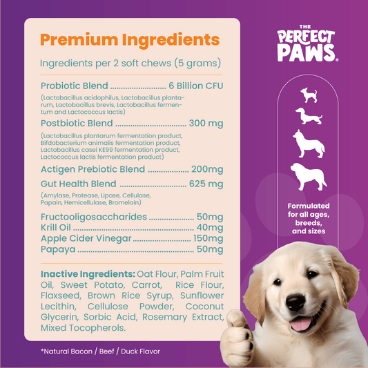 3-in-1 Probiotic (120 chews) - The Perfect Paws